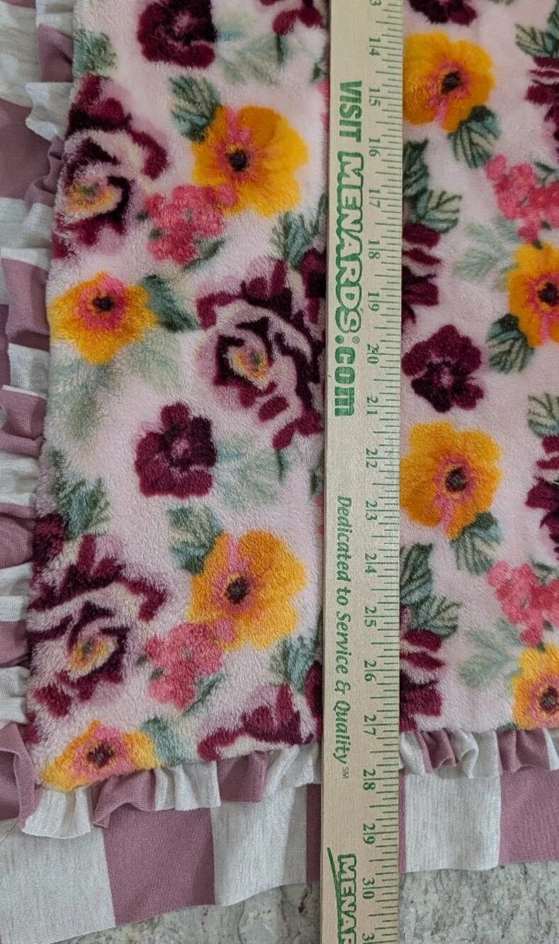 Matilda Jane 1 Std. Pillow Sham  Fleece Soft Floral Once Upon A Time Pink Ruffle
